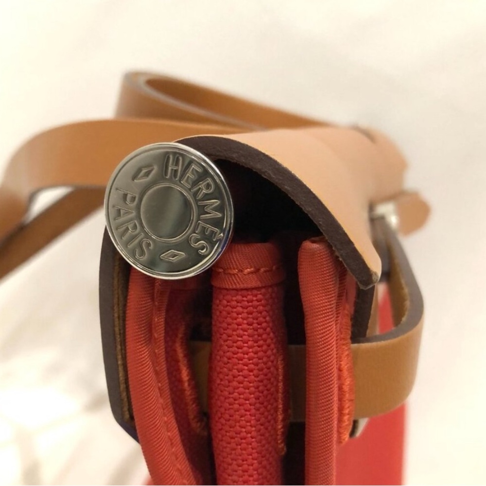 🧡2X HP🧡 Hermes Red/Orange Canvas Herbag SKU #883269 (Gently Used) - Picture 6 of 16